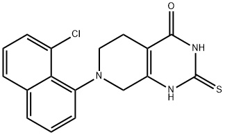 7-(8-CHLORONAPHTHALEN-1-YL)-2-MERCAPTO-5,6,7,8-TETRAHYDROPYRIDO[3,4-D]PYRIMIDIN-4-OL 結(jié)構(gòu)式